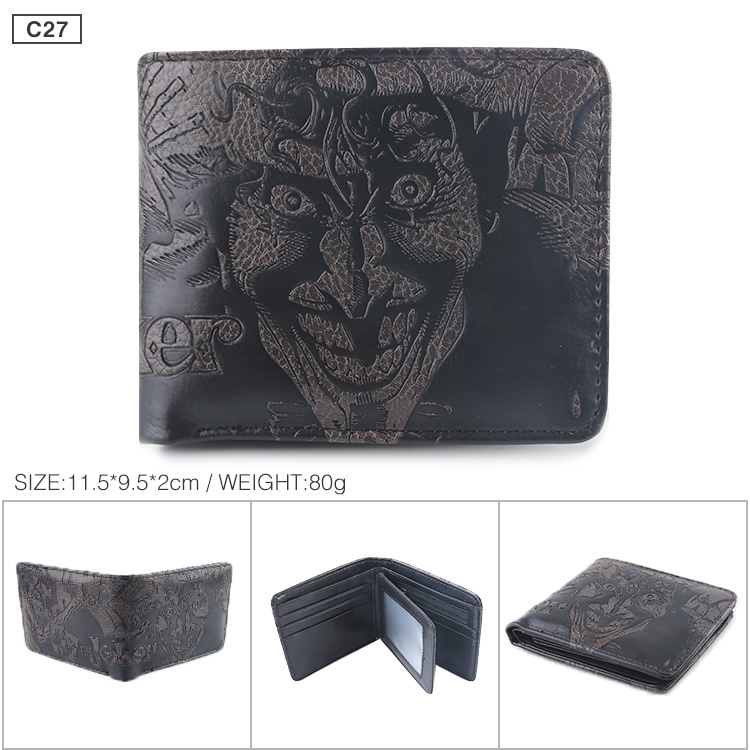 Jaker Folded Embossed Short Leather Wallet Purse 11.5X9.5CM 60G