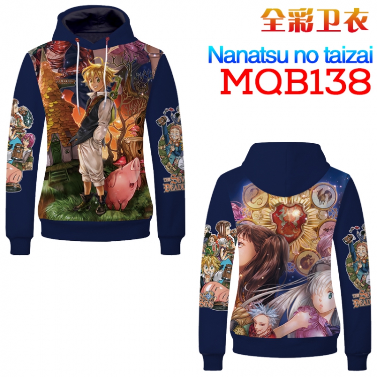 The Seven Deadly Sins Full Color Long sleeve Patch pocket Sweatshirt Hoodie M L XL XXL  XXXL MQB138