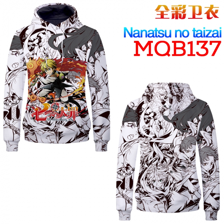 The Seven Deadly Sins Full Color Long sleeve Patch pocket Sweatshirt Hoodie M L XL XXL  XXXL MQB137