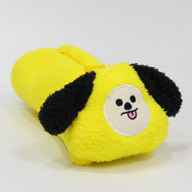 BTS BT21 Yellow Dog Zipper plush pencil bag 25CM