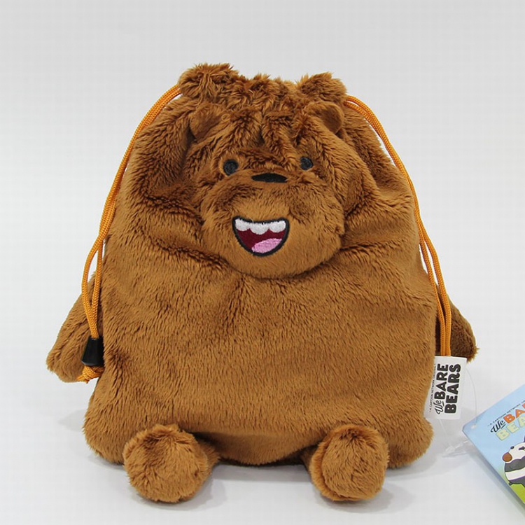 We Bare Bears Brown bear Plush pocket 21X19CM