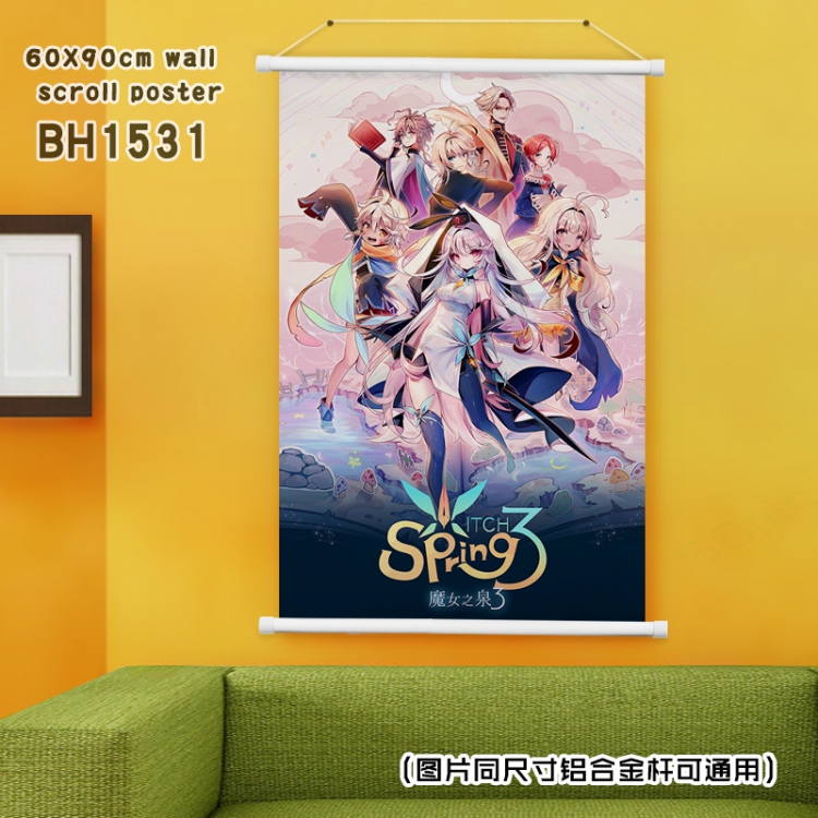 Ruddy Eye White plastic rod painting Wall Scroll 60X90CM BH1531