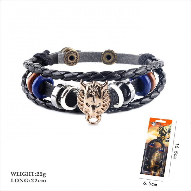 Final Fantasy Multilayer weaving Leather bracelet 22CM 22G