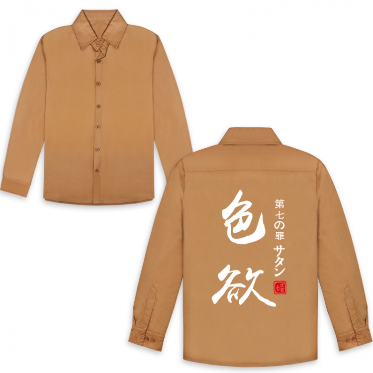 The Seven Deadly Sins Khaki Goat's Sin of Lust Fashion long-sleeved shirt M L XL XXL