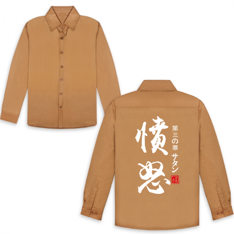 The Seven Deadly Sins Khaki Dragon's Sin of Wrath Fashion long-sleeved shirt M L XL XXL