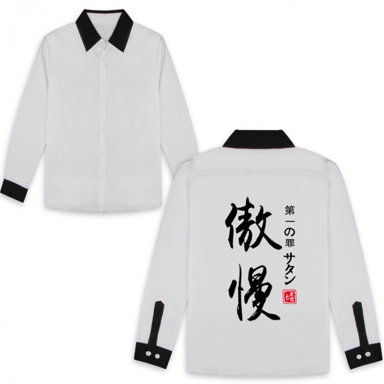 The Seven Deadly Sins Black and white Lion's Sin of Pride Fashion long-sleeved shirt M L XL XXL