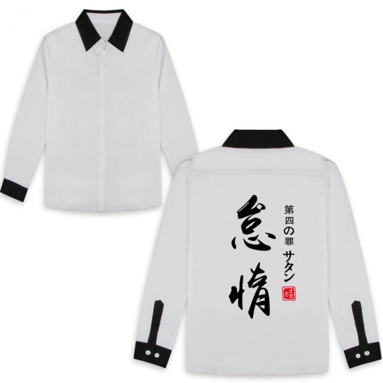 The Seven Deadly Sins Black and white Grizzly's Sin of Sloth Fashion long-sleeved shirt M L XL XXL