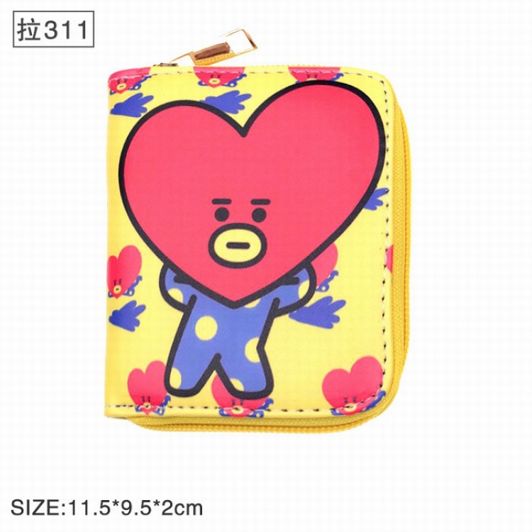BTS BT21 Twill two fold short wallet zipper 311