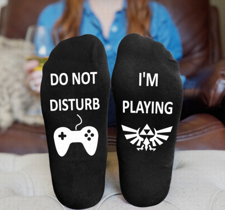 The Legend of Zelda Black printed Mid tube socks stockings tube high 15CM 25G style  1