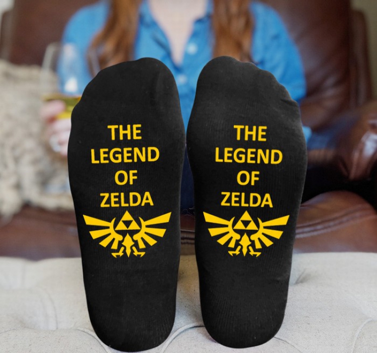 The Legend of Zelda Black printed Mid tube socks stockings tube high 15CM 25G style 2