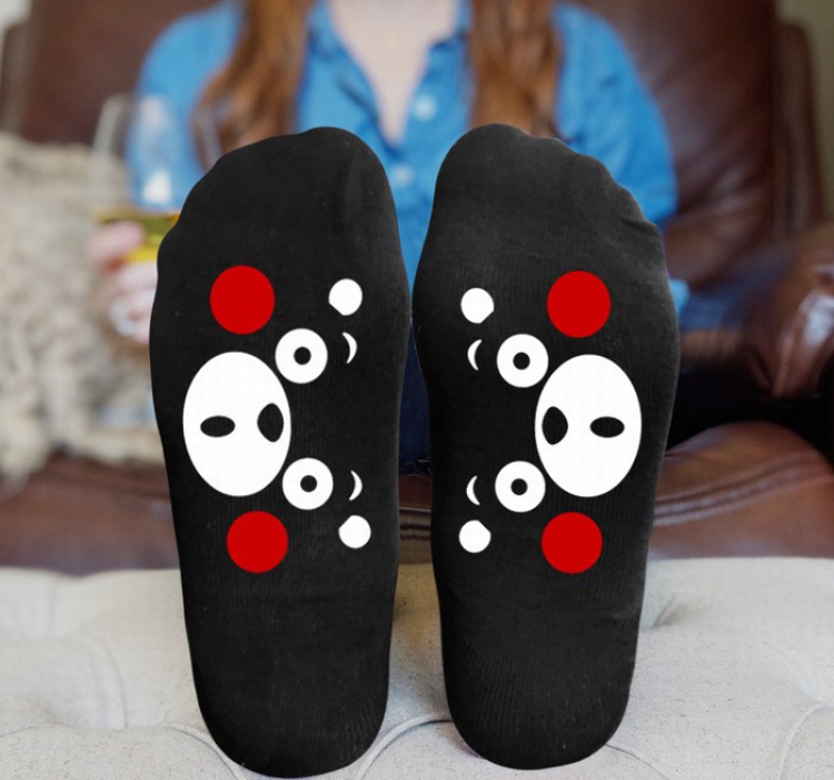 Kumamon Black printed Mid tube socks stockings tube high 15CM 25G style 3