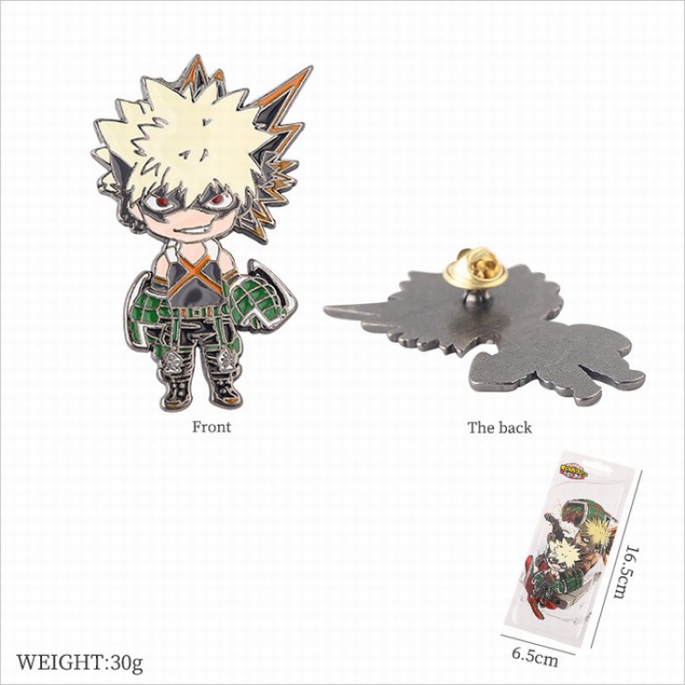My Hero Academia Bakugou Katsuki Badge collar pin brooch 30G