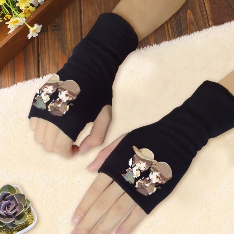Identity V Printing Black Half-finger Gloves Scrub bag Style D
