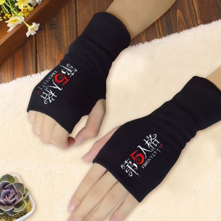 Identity V Printing Black Half-finger Gloves Scrub bag Style A