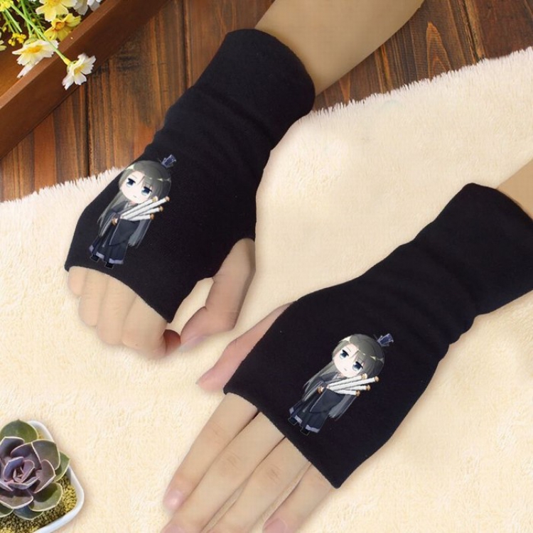 The wizard of the de Printing Black Half-finger Gloves Scrub bag Style C