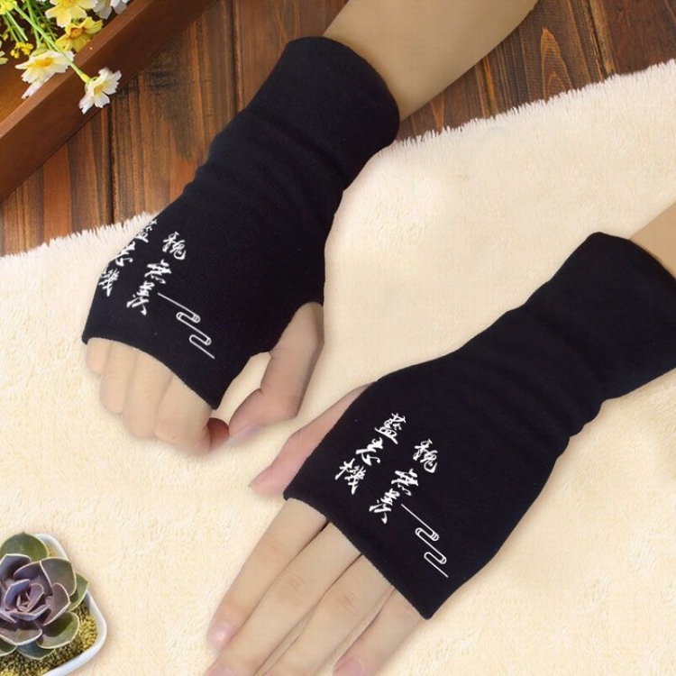 The wizard of the de Printing Black Half-finger Gloves Scrub bag Style B