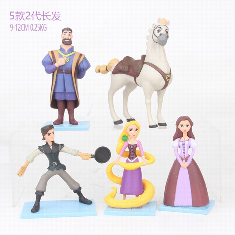 Long Hair Princess A set of 5 models Bagged Figure Decoration  9-12CM 0.25KG