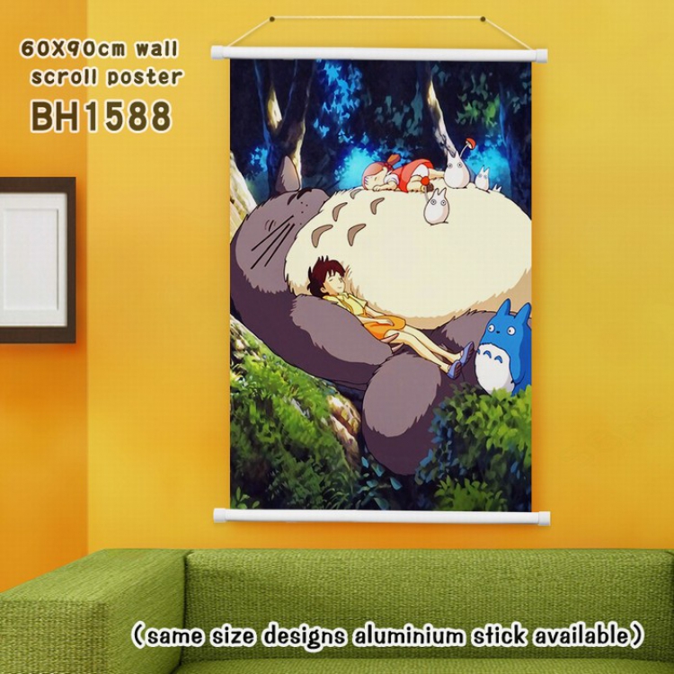 TOTORO White Plastic rod Cloth painting Wall Scroll 60X90CM BH1588