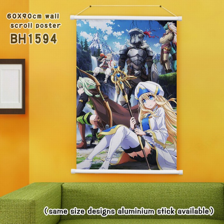 Goblin Slayer White Plastic rod Cloth painting Wall Scroll 60X90CM BH1594