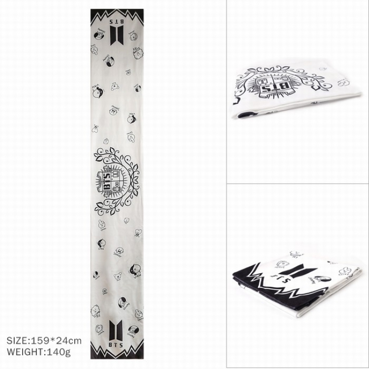 BTS Full-color crystal soft velvet warm scarf 159X24CM 140G