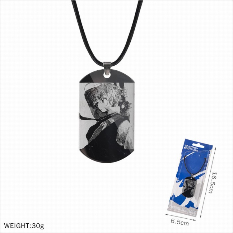The Seven Deadly Sins Stainless steel medal black sling necklace price for 5 pcs
