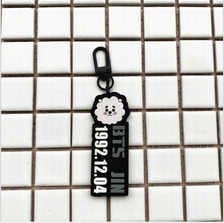BTS zipper Pull head Book bag pendant keychain 3.5X7CM 11G price for 5 pcs Style E