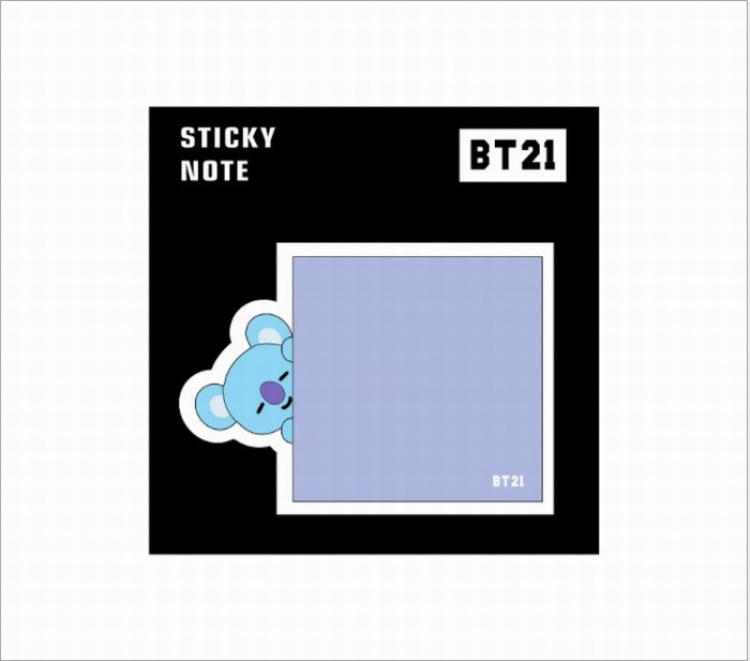 BTS BT21 Post-it sticker OPP bag Inside pages 30 105X105MM 15G price for 5 pcs Style H