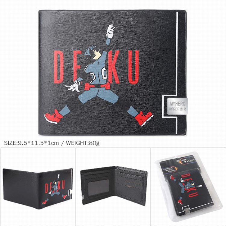 My Hero Academia Leather Short Two-fold Wallet Purse 9.5X11.5X1CM