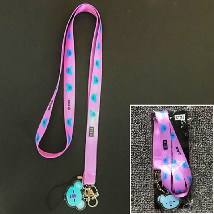 BTS BT21 Cartoon acrylic mobile phone lanyard 46CM price for 5 pcs preorder 3 days Style B