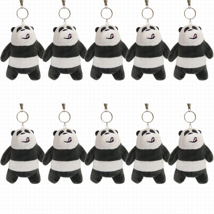 We Bare Bears Standing posture Panda  price for 10 pcs Plush cartoon pendant keychain Style A 13CM