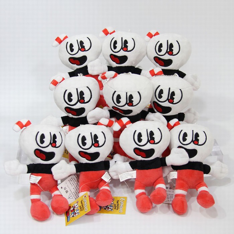 Cuphead Red Plush cartoon pendant keychain a set of 10 16CM