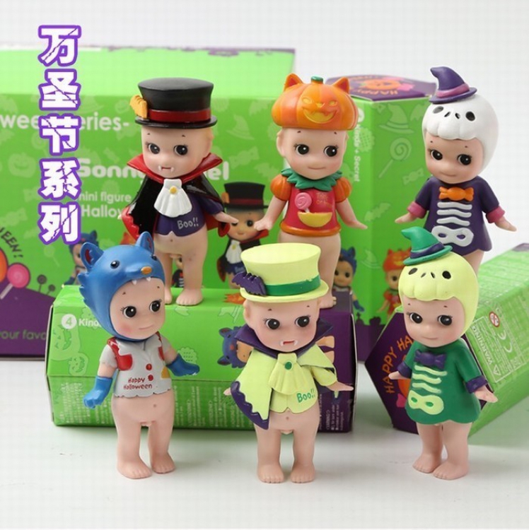 Sonny Angel BB doll Halloween series a set of 6 models Blind box independent packaging Figure Decoration 7-9CM