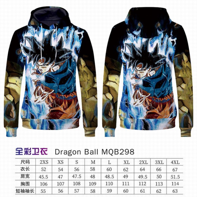 DRAGON BALL Full Color Long sleeve Patch pocket Sweatshirt Hoodie 9 sizes from XXS to XXXXL MQB298