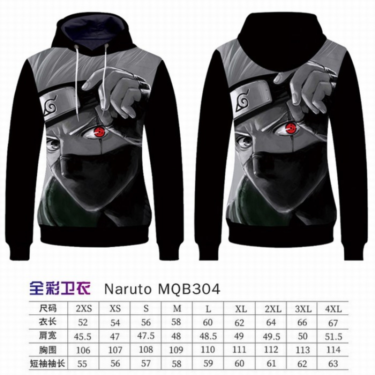 Naruto Full Color Long sleeve Patch pocket Sweatshirt Hoodie 9 sizes from XXS to XXXXL MQB304