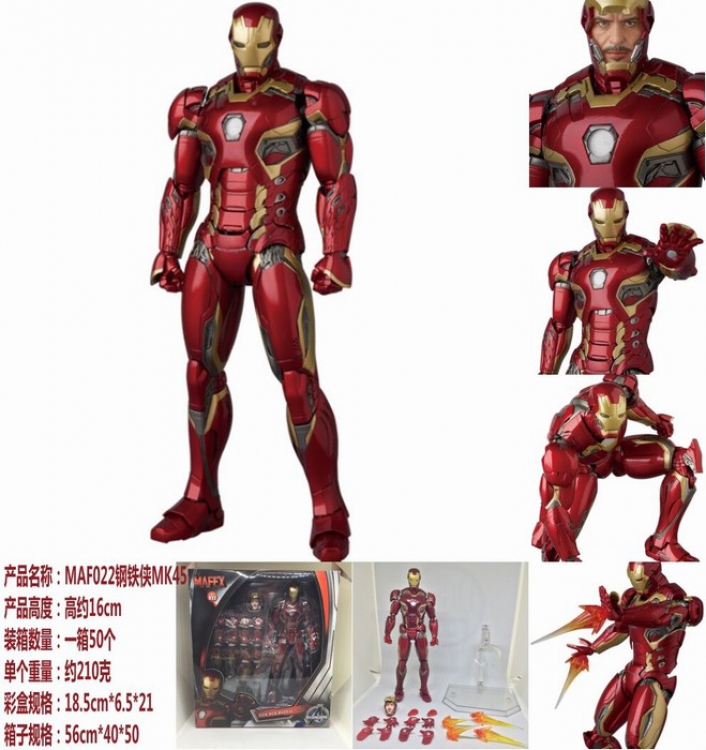 The avengers allianc MAF 022 Iron Man MK45 Movable Boxed Figure Decoration 16CM a box of 50