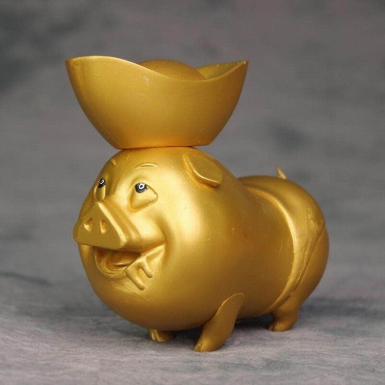 Lucky Fortune Piggy Gold Boxed Figure Decoration 10CM 0.24KG a box of 100