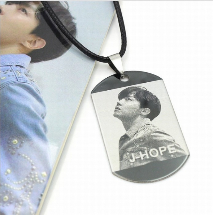BTS photo Square card Necklace pendant price for 5 pcs 45 5CM Style H