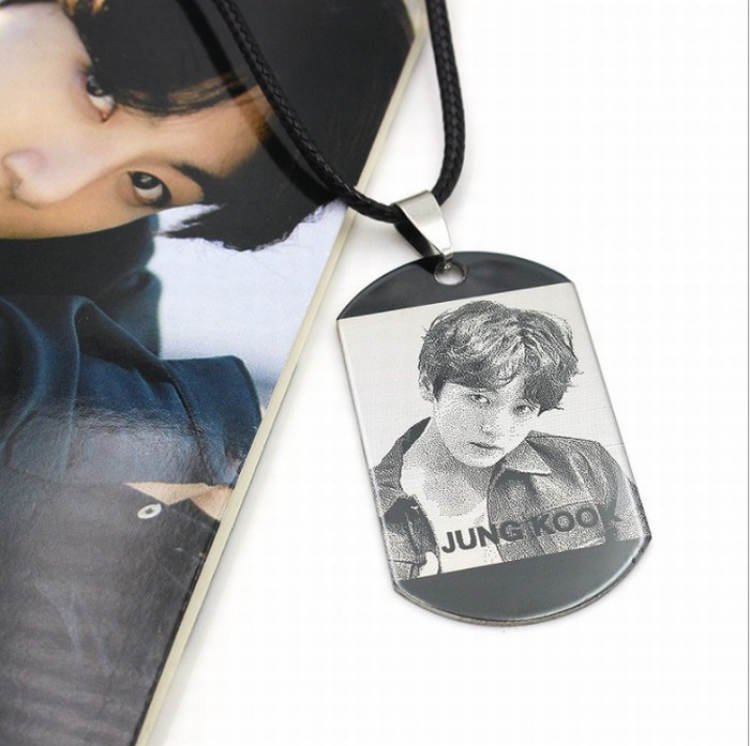 BTS photo Square card Necklace pendant price for 5 pcs 45 5CM Style E