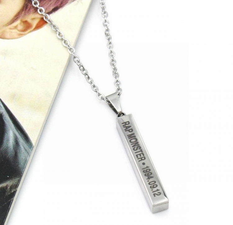BTS Long column Necklace pendant Blister box 50CM Pendant:3X0.5CM price for 5 pcs Style D