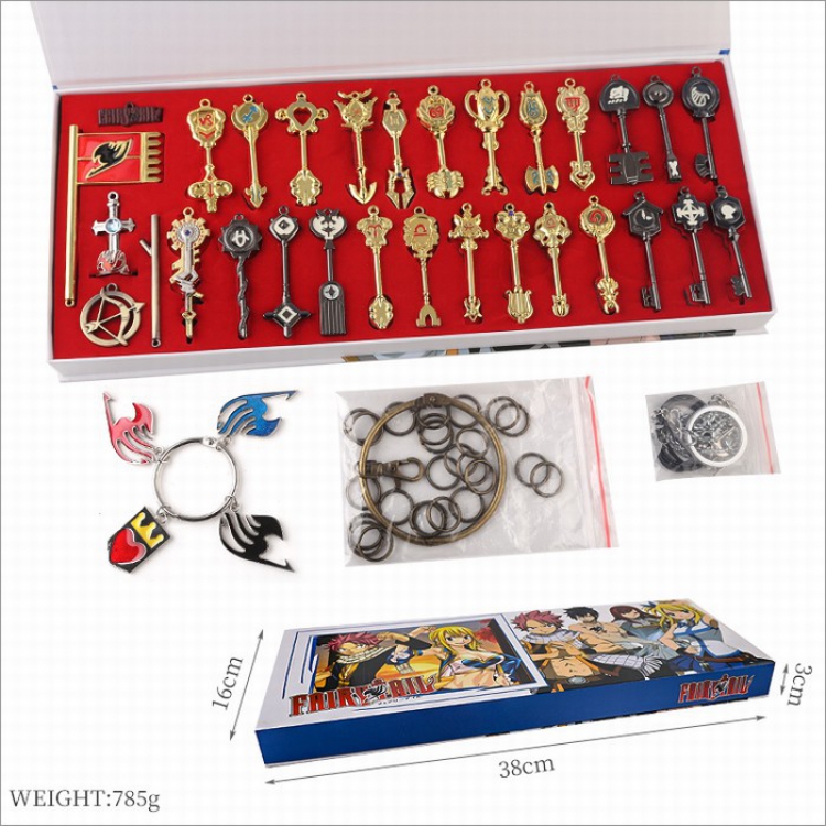 Fairy tail Key Chain Necklace Pendant Boxed Set 230G Style A