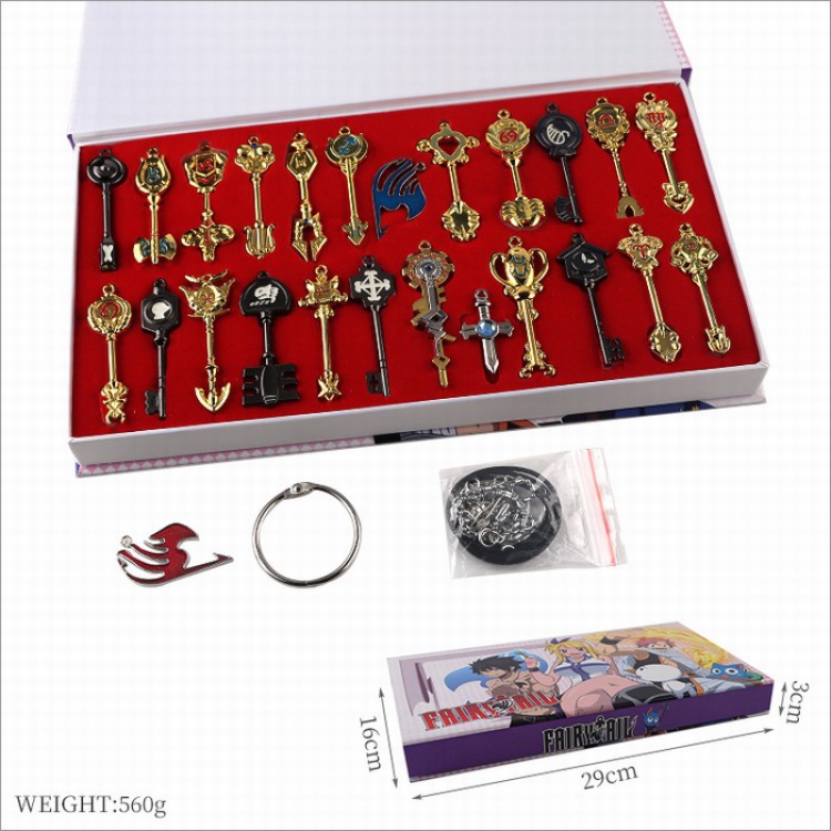 Fairy tail Key Chain Necklace Pendant Boxed Set 230G Style B