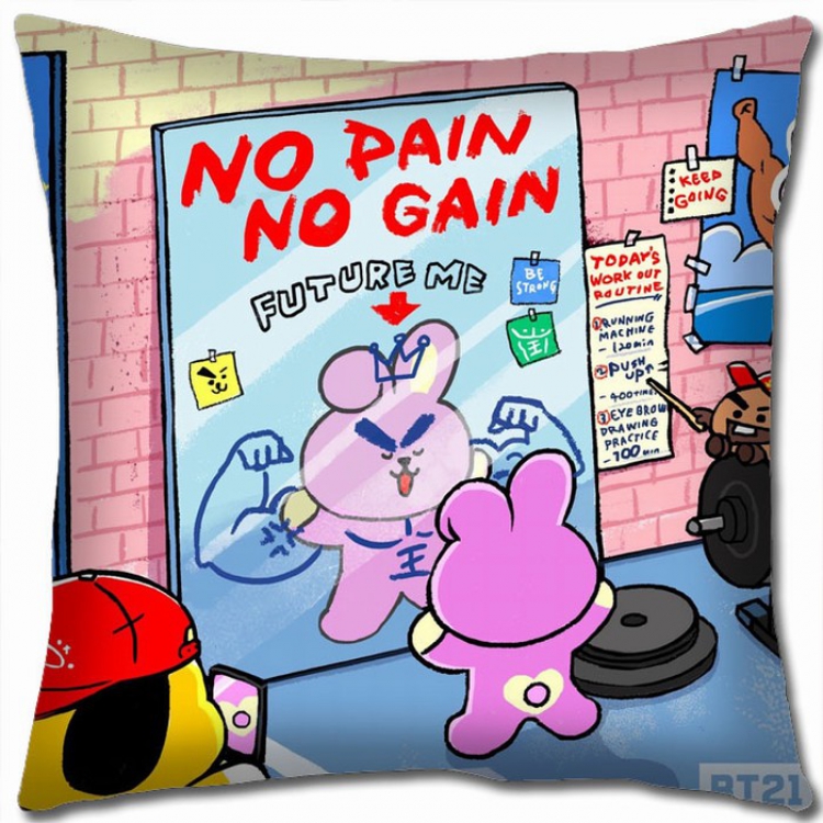 BTS BT21 Double-sided full color Pillow Cushion 45X45CM BS-26 NO FILLING