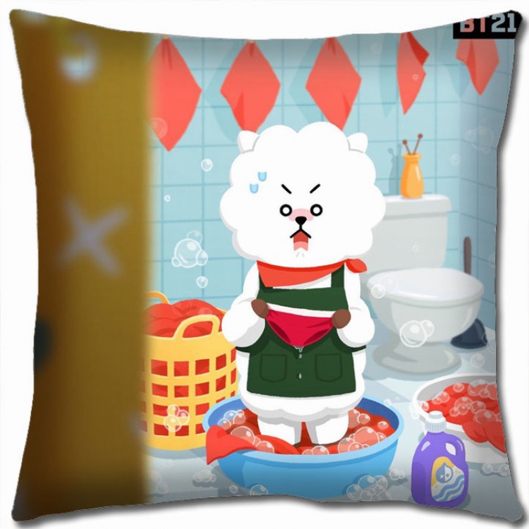 BTS BT21 Double-sided full color Pillow Cushion 45X45CM BS-46 NO FILLING