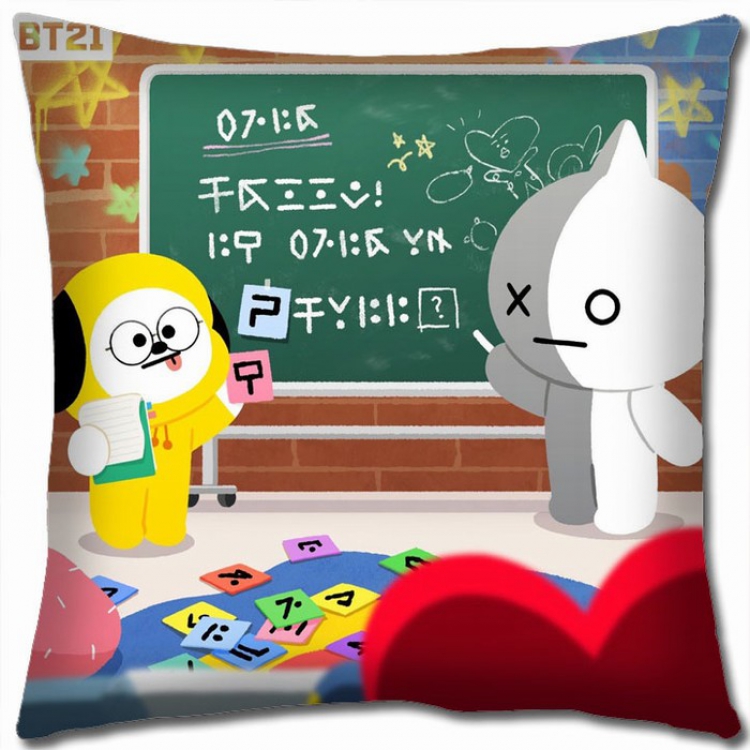 BTS BT21 Double-sided full color Pillow Cushion 45X45CM BS-43 NO FILLING