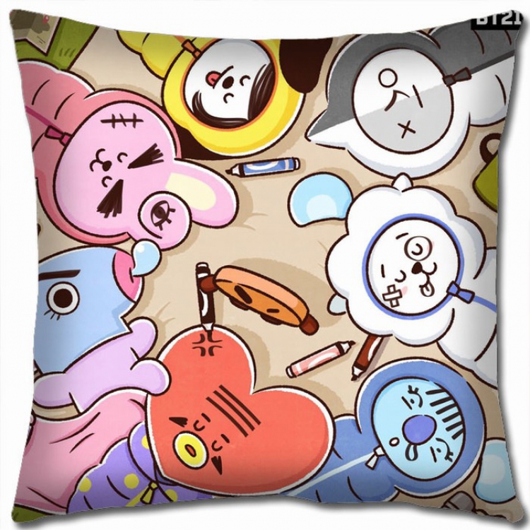 BTS BT21 Double-sided full color Pillow Cushion 45X45CM BS-67 NO FILLING