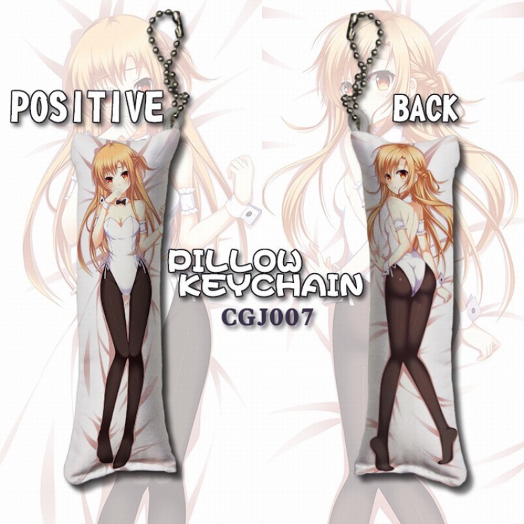 Sword Art Online Long pillow key Chain pendant 4X12CM CGJ007