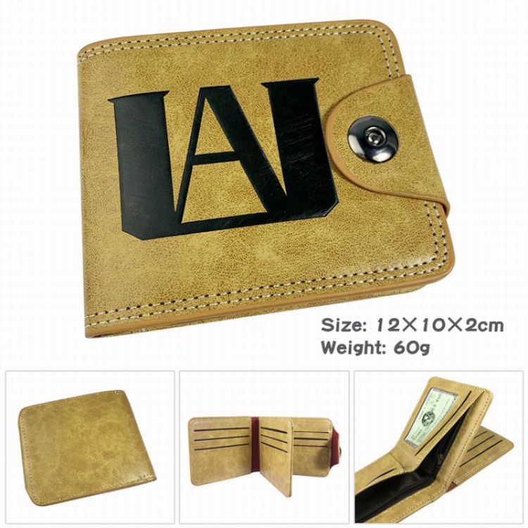 My Hero Academia PU short two fold Snap button wallet Purse Style A