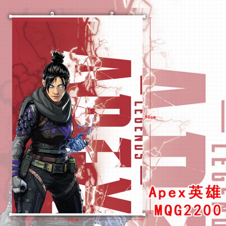 Apex Legends White plastic pole cloth painting Wall Scroll 60X90CM MQG2200