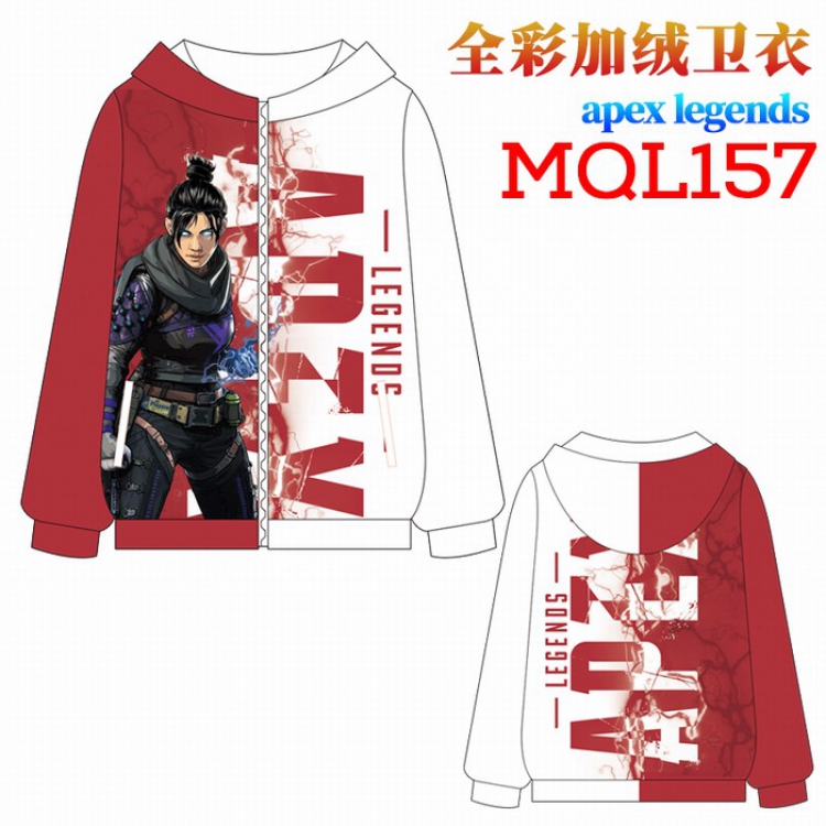 Apex Legends Full color plus velvet hooded zipper Sweatshirt Hoodie coat M L XL XXL XXXL MQL157