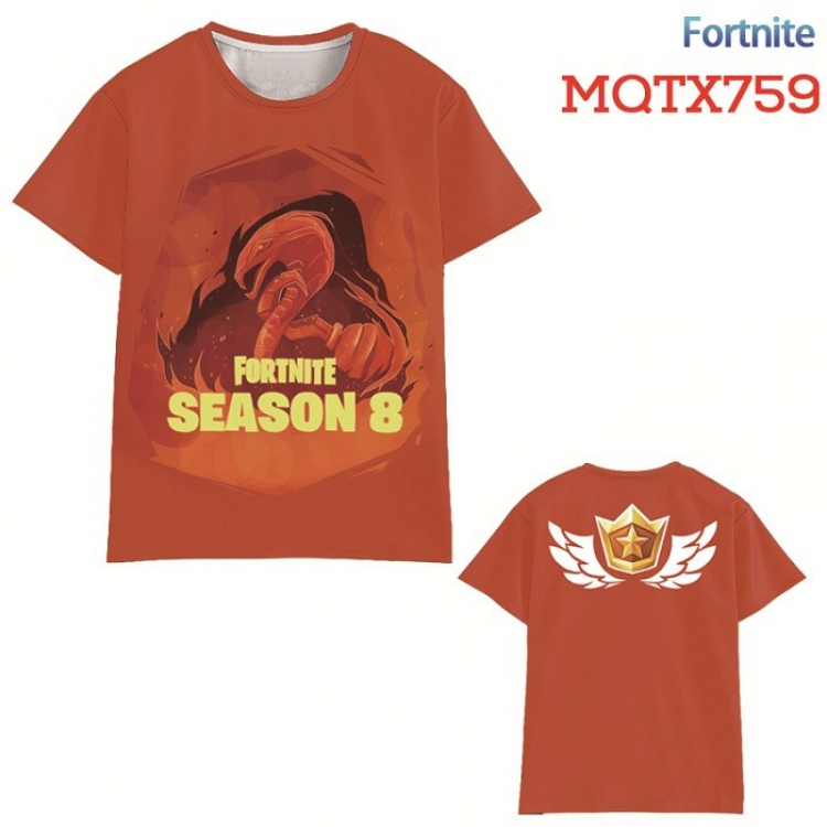 Fortnite Full color printed short sleeve t-shirt 10 sizes from XXS to XXXXXL MQTX759